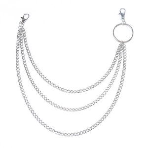 Chaîne de taille à anneaux métalliques double couche, style punk, accessoire de mode hip-hop, pour tenue décontractée, en alliage de zinc blanc K - Product Image 5
