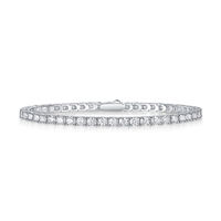 Bracelet Tennis en Argent Sterling 925 et Moissanite Plaqué Or 2mm, Style Hiphop Rock pour Hommes et Femmes, 12462 Fine Fashion
