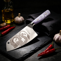 Design chic Couteau chinois intelligent de 7 pouces Couteau de cuisine en acier inoxydable avec motif laser pour chef