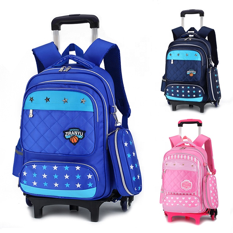 Los Muchachos De Los Niños De Las Niñas Trolley Bolsa De La Escuela Sobre  Ruedas, Subir Escaleras Equipaje De Viaje Mochilas Desmontables Niños De La  Escuela De Bolsas Con Ruedas comprar en