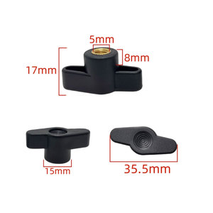 Anpassbare schwarz/rote Kunststoff kopf Messing einsätze Knopf Verstellbare Flügel muttern M4 M5 M6 M8 M10 M12 - Product Image 2