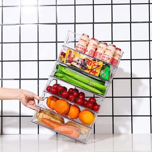 Rõ ràng nhà bếp tổ chức container Thùng với xử lý tái chế <span class=keywords><strong>Stackable</strong></span> tủ lạnh tổ chức Thùng - Product Image 3
