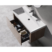 Ensemble de meubles de salle de bain moderne lavabo avec miroir Led avec lavabo en contreplaqué pour médicaments armoire murale à coiffeuse en marbre