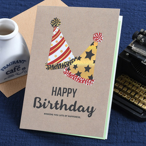 Tarjeta de felicitación de cumpleaños de 5x7 pulgadas con sobre y página interior, 8 diseños, Retro, marrón, el mejor agradecimiento - Product Image 4