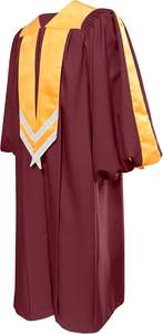 Túnica de Coro Crescendo Unisex de Lujo con Mangas con Puños y Estolas de Satén Dorado para Uso en la Iglesia - Product Image 2