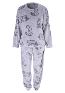 Conjuntos de <span class=keywords><strong>Pijamas</strong></span> de lana clásicos de fábrica para <span class=keywords><strong>mujer</strong></span>, cuello adulto, estampado de leopardo, lujo, Otoño, transpirable, cálido, ropa de dormir, traje de ocio, conjunto de regalo - Product Image 2