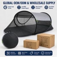 Tente de camping individuelle pliable rapide, 1 chambre, 235x70x75cm, portable, imperméable, avec moustiquaire en polyester Oxford