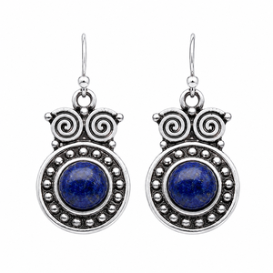 Orecchini vintage a forma di gufo da donna con accenti blu, gioielli creativi alla moda - Product Image 1