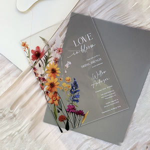 Carte d'invitation de mariage personnalisée en acrylique, invitations de mariage indiennes, invitations de mariage de luxe gaufrées, impression typographique format passeport - Product Image 2