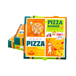 Boîtes en carton ondulé gaufré recyclé, emballages de pizza écologiques personnalisés pour la livraison de repas, les plats à emporter et les marques durables - Product Image 1