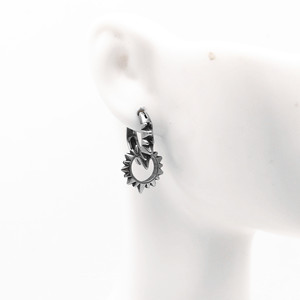 Pendientes de aro yunique con diseño de púas, de acero de titanio, geométricos circulares, a la moda, para hombres y mujeres - Product Image 3