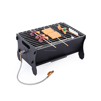 Brasero portable sans fumée au gaz noir avec brûleur BBQ pour camping en plein air, patio, pique-nique