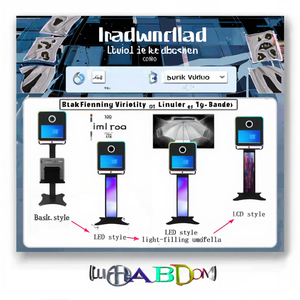 Vent Đảng cho thuê với bánh xe 15.6 inch màn hình cảm ứng Selfie DSLR Photo Booth với Non Touch <span class=keywords><strong>LCD</strong></span> Photo Booth - Product Image 4