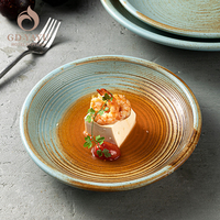 YAYU Hot Fashion Design Hôtel Restaurant Nordic Bleu Assiettes Porcelaine Sushi Steak Vaisselle Céramique Assiette Ronde Plats