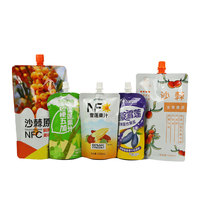 Sacs d'emballage en plastique réutilisables avec logo personnalisé, pour boissons, jus de fruits, boissons, sachet debout avec bec verseur liquide