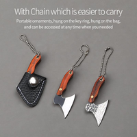 Pendentif de collier couteau pliant personnalisé mini-lame en acier inoxydable 3CR13 avec manche en bois coloré, porte-clés multifonctionnel de poche