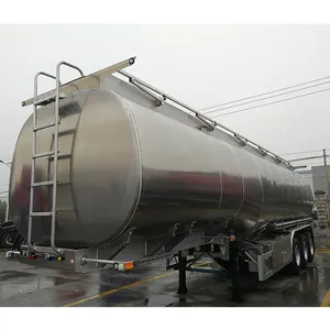 핫 세일 3 차축 45Cbm 오일 액체 운송 알루미늄 스테인레스 스틸 연료 탱커 세미 트레일러