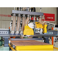Routeur CNC pour le travail du bois à haute rigidité, certifié CE, broche 6KW, double lame de scie, table à aspiration, commande PLC, machine pour la fabrication de meubles