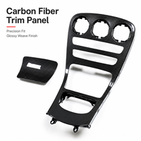 Garniture intérieure en fibre de carbone sergé brillant sur mesure OEM avec ouvertures de précision pour console centrale automobile