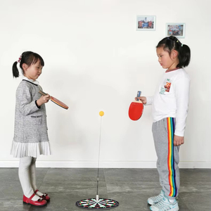 Ensemble de raquettes de tennis de table portables pour l'entraînement physique à domicile et le divertissement pour les parents et les enfants, entraînement des yeux inclus - Product Image 1