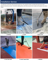 Revêtement de terrain de tennis professionnel en caoutchouc acrylique à surface élastique, performance durable, absorption des chocs, antidérapant pour intérieur