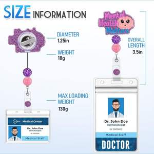 Personalizado de dibujos animados vaca retráctil acrílico brillo insignia carretes titular regalo accesorio - Product Image 2