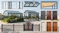 Portes d'entrée manuelles en aluminium forgé de style européen, durables et écologiques, les plus vendues pour les appartements et hôtels