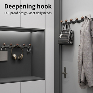 Pano.V Metal Clothes <b>Hook</b> <b>Rack</b> for Entryway or Doorway <b>Wall</b>-Mounted and No-Drill Installation for Living Room - Product Image 4