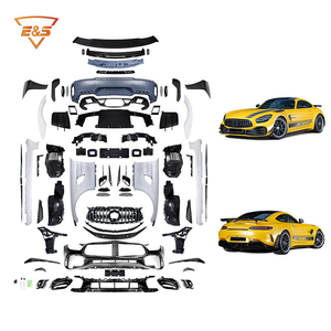 Pare-chocs de voiture PP + Kit carrosserie en fibre de carbone sèche pour AMG GT GTC GTS GTR Mise à niveau vers le style de pare-chocs GTR PRO - Product Image 6