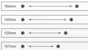 Rail de rideau à ondulation 107mm/125mm/145mm Distance 30mm 60mm Largeur Ruban de rideau en polyester S-Wave