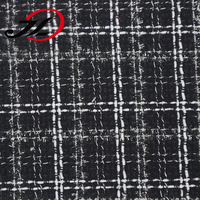 Tissu en polyester tressé argenté de haute qualité, tissu en tweed, tissu en laine pour vêtements