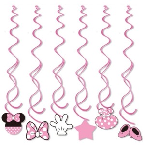 Assiettes et gobelets en papier jetables sur le thème de <span class=keywords><strong>Minnie</strong></span> rose, décoration de fête d'anniversaire pour fille, bannière, ballons, nappe, décoration de gâteau - Product Image 3