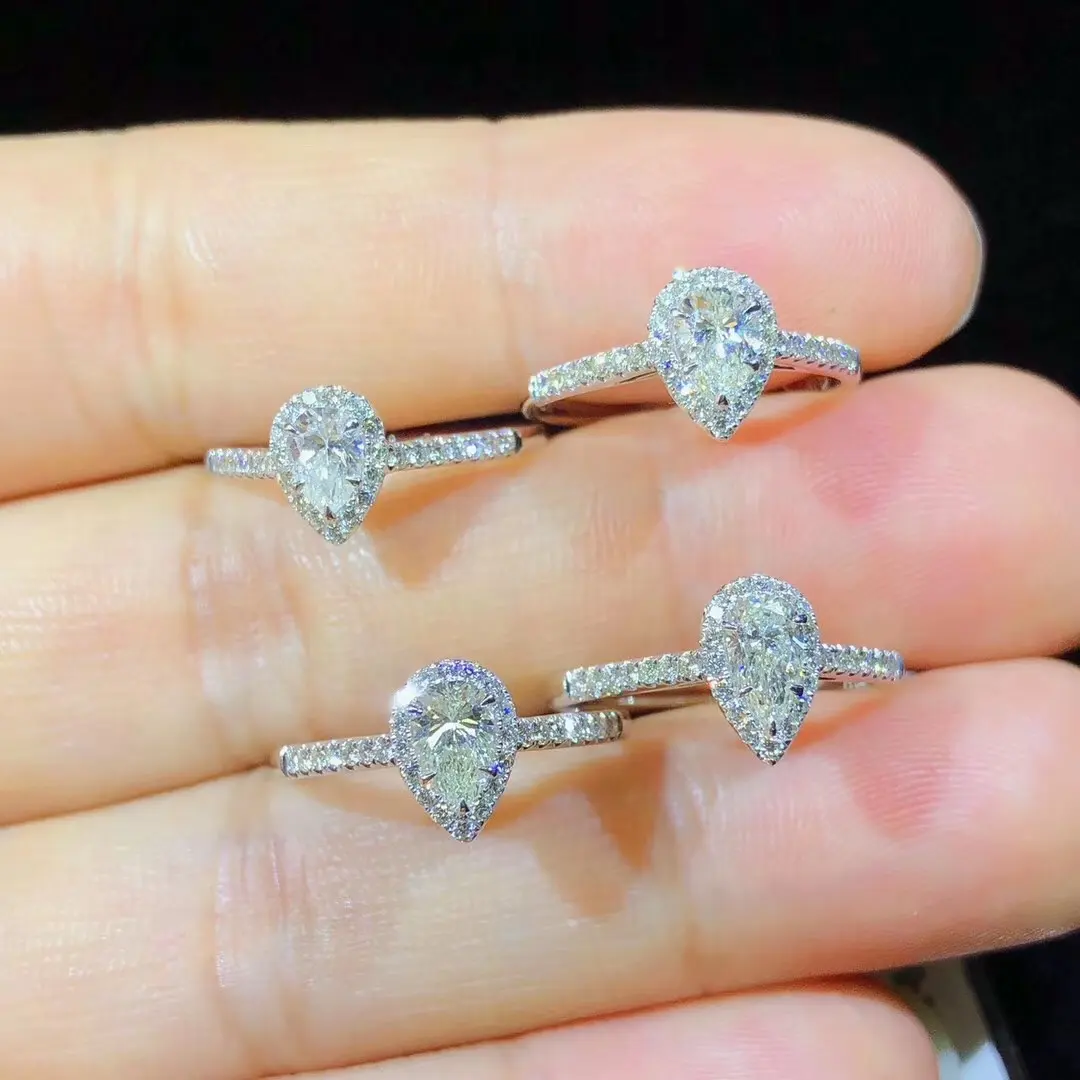 10K 14K 18K Solid Gold Diamond Ringen Fancy Sieraden Grote Diamanten Ringen Sieraden Vrouwen