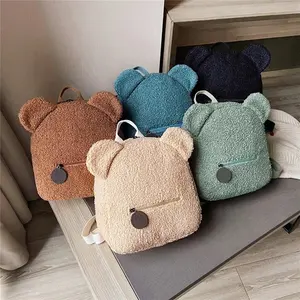 Tùy Chỉnh Dễ Thương Fleece Teddy Bear Hình Vai Ba Lô Ba Lô