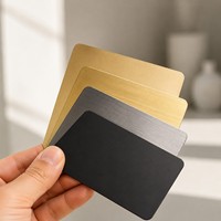 Cartes de visite professionnelles en métal vierges personnalisées, plusieurs finitions, surface brossée et lisse pour gravure laser, carte de visite DIY