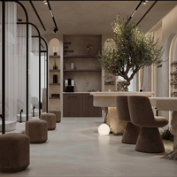 Ensemble de mobilier et d'équipements de salon de coiffure et de manucure de luxe sur mesure pour la décoration intérieure de magasins de beauté modernes