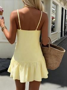 Robe d'été 2026 à col halter, jupe courte à volants audacieuse et sexy - Product Image 2