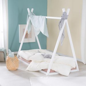 <span class=keywords><strong>Lit</strong></span> en bois de pin massif Design moderne 70x140 cm Laque blanche pour garçons et filles 12 mois d'utilisation - Product Image 1