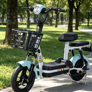 Vélo électrique de ville 14 pouces, moteur sans balais 48V 500W, batterie au lithium, suspension arrière, écran LCD, 3 vitesses, cadre en acier, électronique - Product Image 5