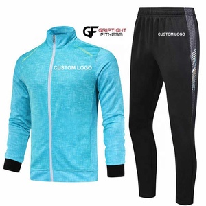 2Pcs Set <b>Men's</b> Soccer Sportswear Tracksuit Jacket Football Training Suit Autumn Winter Spring <b>Long</b> <b>Sleeve</b> Zipper <b>Top</b> Piece Set - Product Image 2