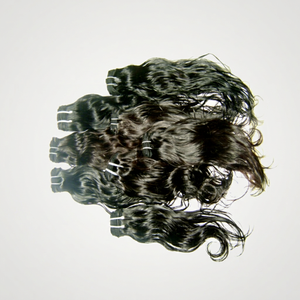 ผมตรงแบบหยักศก Raw Wave ขนาด 12 นิ้ว ผมแท้บราซิล Remy แบบถักด้วยเครื่องจักร  แบบ Double Weft  แพ็คผมแบบ Free Weave น้ำหนัก 100 กรัม ทุกสี - Product Image 1