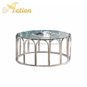 ที่มีคุณภาพสูงแผนกต้อนรับเศษไม้สแตนเลสแก้วห้องนั่งเล่นโต๊ะกาแฟด้านข้างสำหรับโรงแรมที่ใช้ - Product Image 3