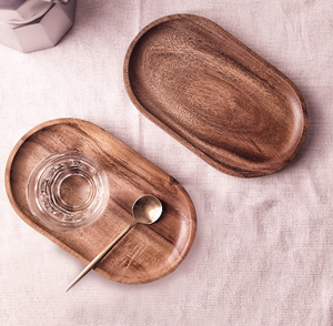 صينية تقديم طعام خشبية صغيرة صديقة للبيئة من خشب الأكاسيا الطبيعي - Product Image 6