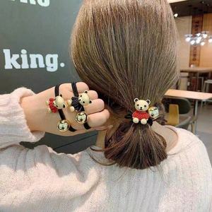 Cartoon Bear Hair Ties High Elasticity Black Red <b>Magnetic</b> Casual Headdress Spring 2021 Jinhua - Product Image 4