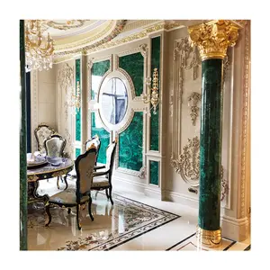 Interior Polished Luxurious Green Marble Malachite Round Columns/Pillars