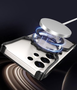 Funda Magnética Luminosa de Aluminio de Lujo con Borde Hueco y Soporte para <span class=keywords><strong>Samsung</strong></span> Galaxy S26 S25 S24 S23 S22 Ultra, Cubierta Metálica para Hombre - Product Image 3