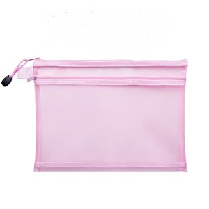 Mini không thấm nước trong suốt PVC với lưới du lịch mỹ phẩm rõ ràng trang điểm Túi với dây kéo túi vệ sinh cá nhân - Product Image 3