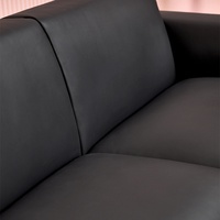 Canapé en cuir noir personnalisé pour bureau à domicile, salon, loisirs, 1, 2 ou 3 places, ensemble de canapés modulaires modernes pour réception commerciale ou scolaire