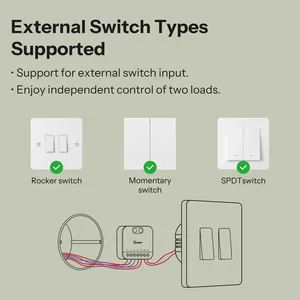 Interruptor Inteligente WiFi SONOFF MINI DUO de 2 Canales, MINI-2GS, Control de Carga Dual, Modo de Relé Desmontable, Compatible con Alexa y Google Home - Product Image 5
