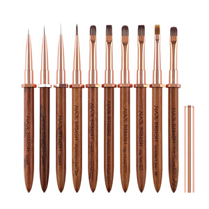 Wooden Handle Gel Builder Brush for Nails with Rest Custom Liner Ombre Blending <b>Paint</b> Nail <b>Pen</b> Big Round Flat Oval Brushes - Product Image 5